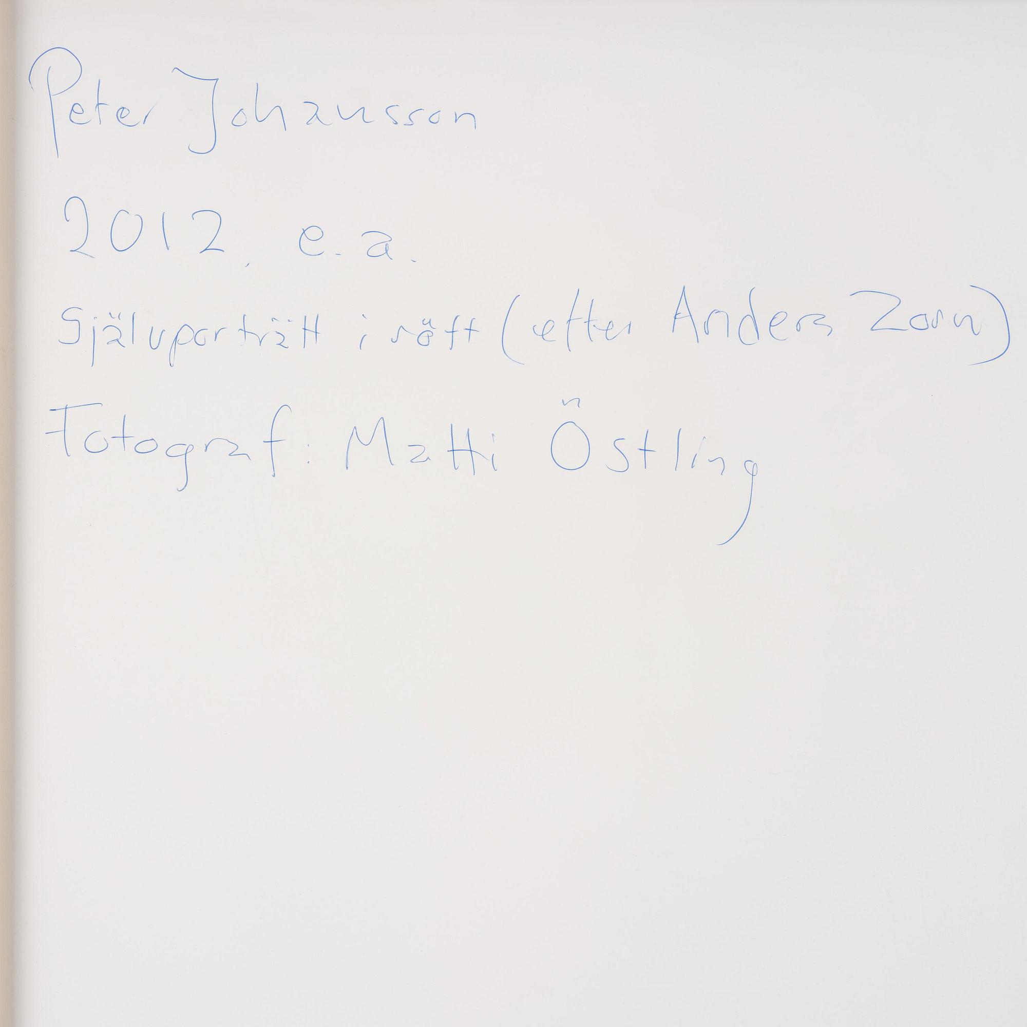 Peter Johansson, "Självporträtt i rött", 2012.