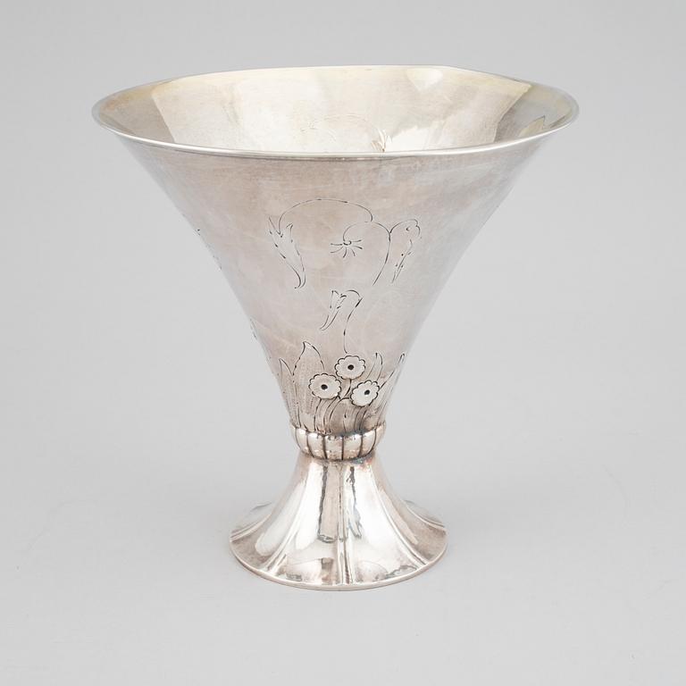 A silver vase, maker' mark K. Andersson, Stockholm, 1931.