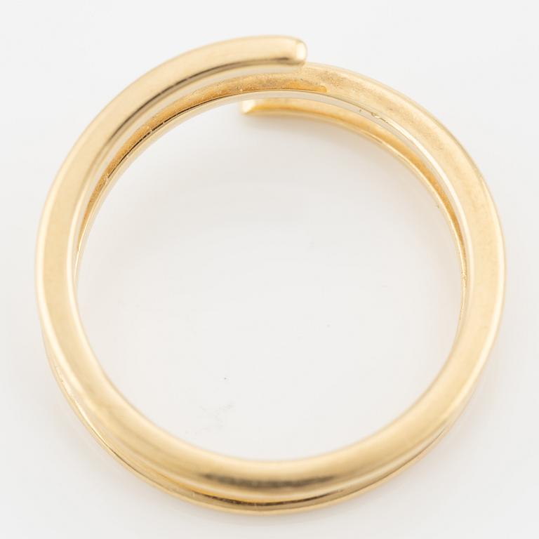 Engelbert, rings, 2 pcs, "Petit Spin ring" and "Double Spin ring", 18K gold, one with brilliant-cut diamonds.