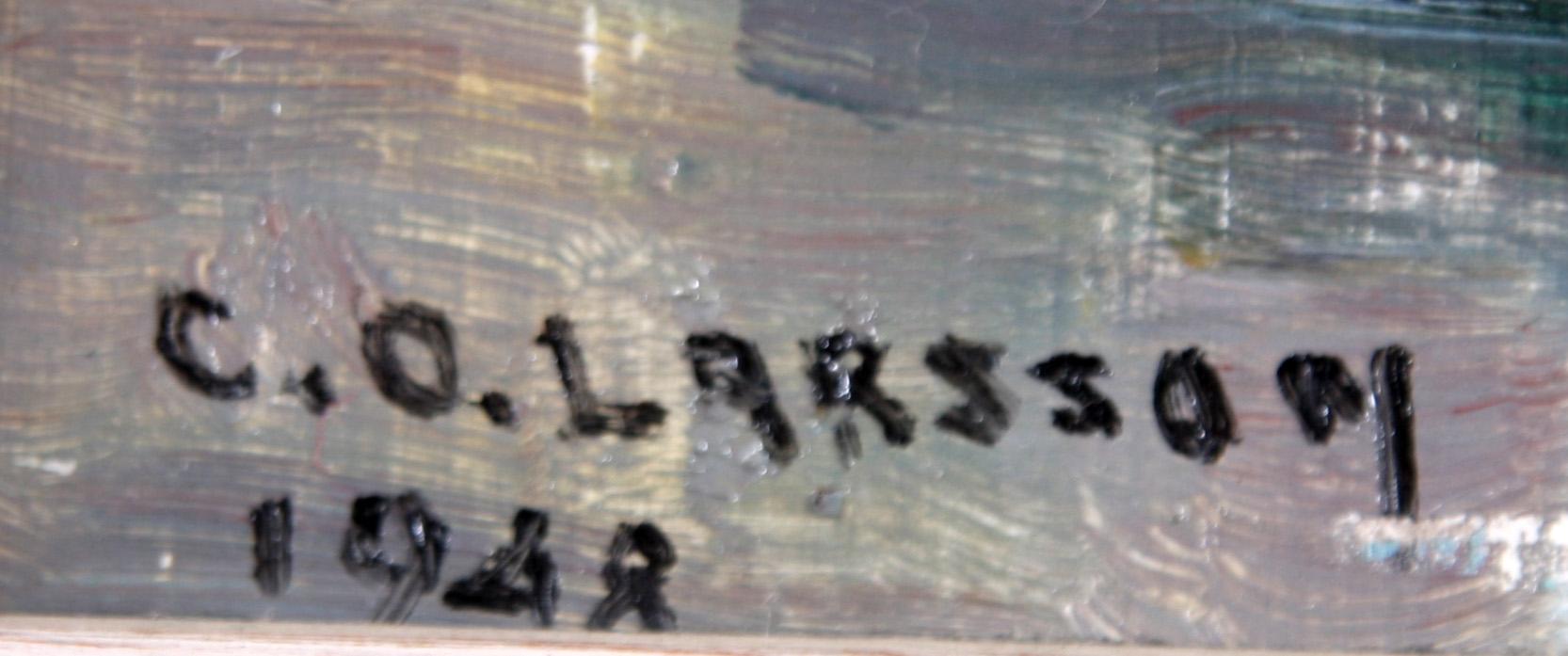 CARL OSCAR LARSSON, olja på pannå, sign o dat 1948.