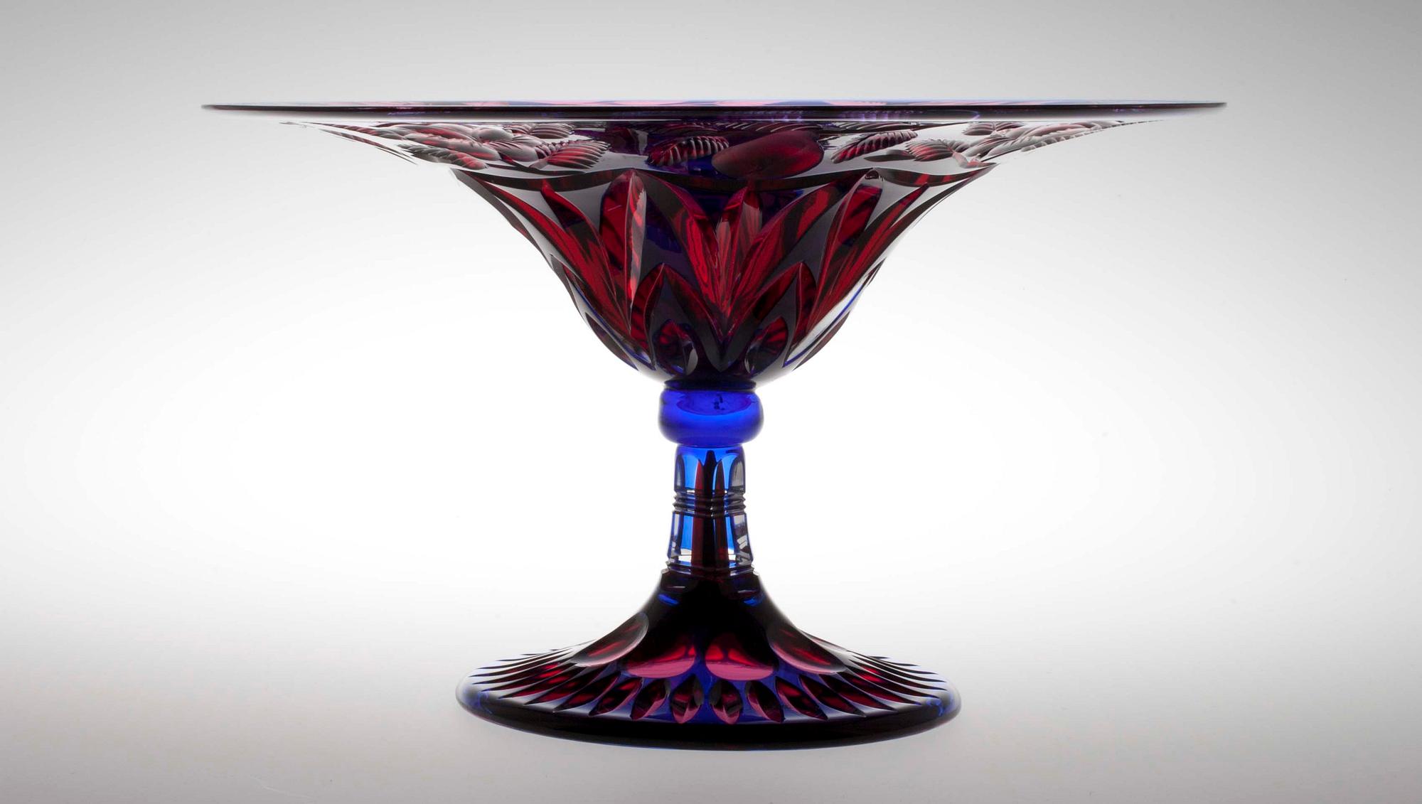 UPPSATSSKÅL, kristallglas, enligt uppgift  Murano, Italien sekelskiftet 1800/1900-tal.