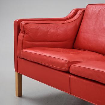 Børge Mogensen, a leather upholstered three-seated sofa, Fredericia Furniture, Denmark.