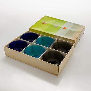 Kaj Franck, dessertskålar, 28 st, "Fasetti", Nuutajärvi Notsjö, 1960-tal.