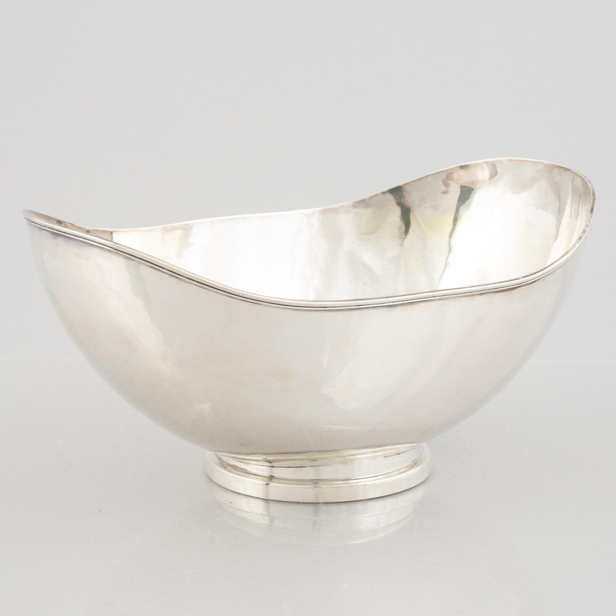 A silver bowl by C.G.Hallberg, Stockholm, Sweden, 1950.