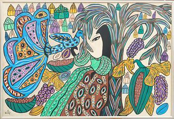 MAHIEDDINE BAYA, gouache, signed and dated -73.