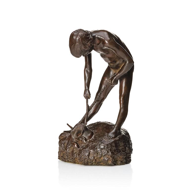 Hugo Elmqvist, a patinated bronze sculpture 'Bläckfisken' (The octopus), ca 1900.
