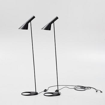 Arne Jacobsen, a pair of 'AJ' floor lights, Louis Poulsen, Denmark.