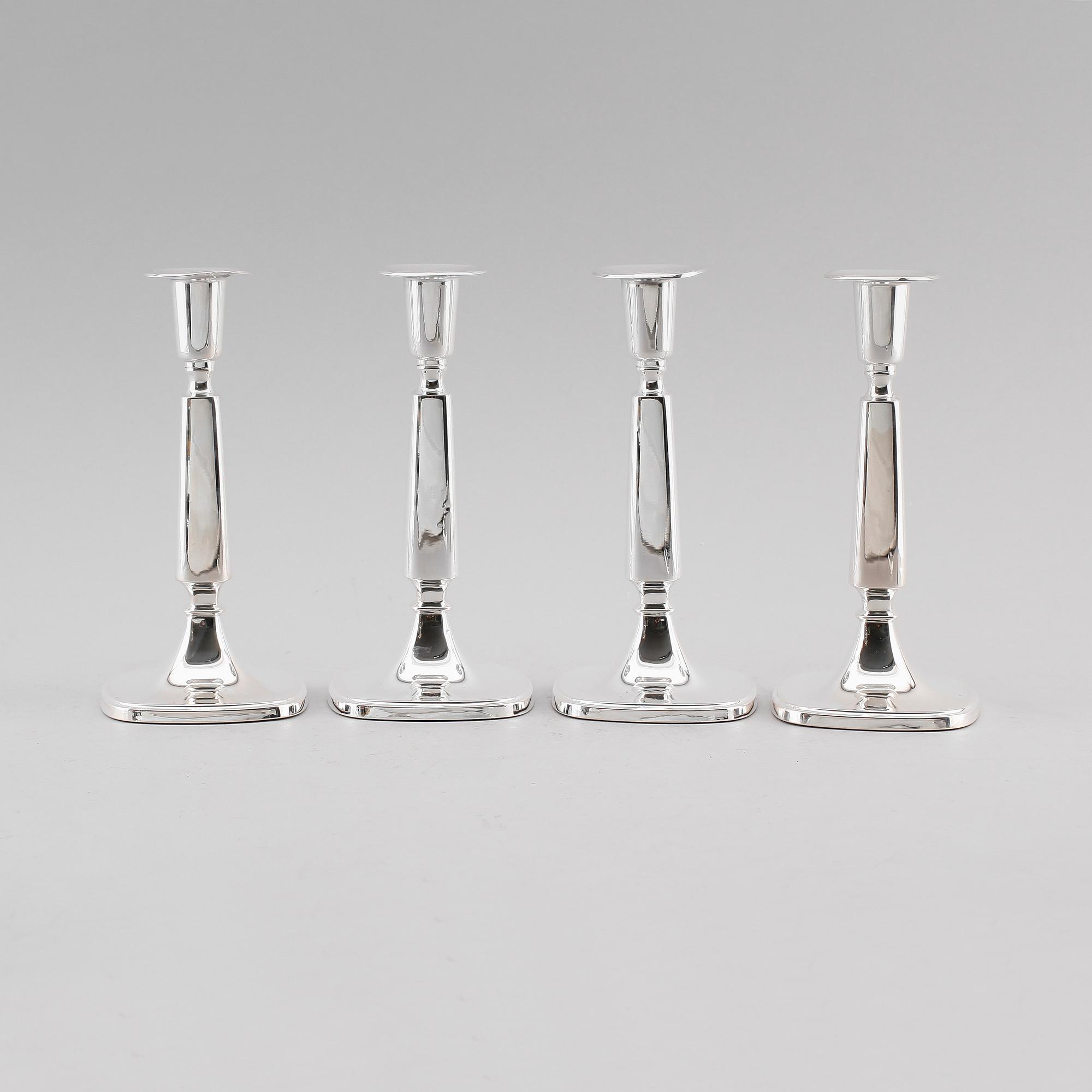 LJUSSTAKAR, 4 st, silver, Thore Eldh, Göteborg, 1961 respektive 1964.