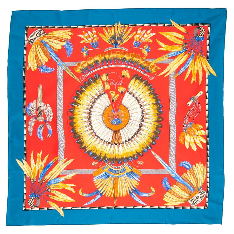 HERMÈS, a silk scarf, "Brazil".