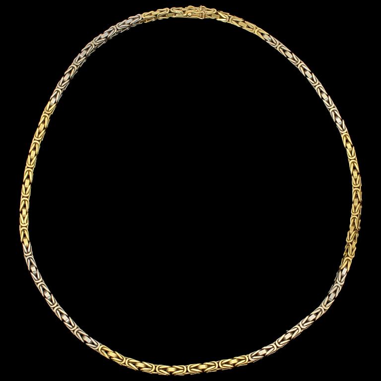 HALSLÄNK, 18k guld och vitguld, importstämplat. Vikt 53 g.