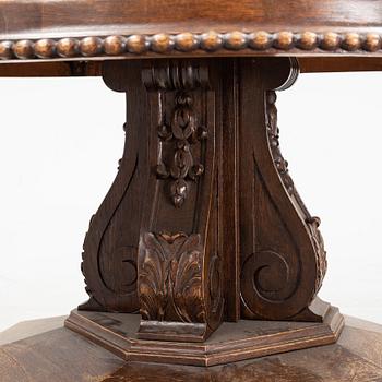 A oak and stone coffee table, first half of the 20th century.