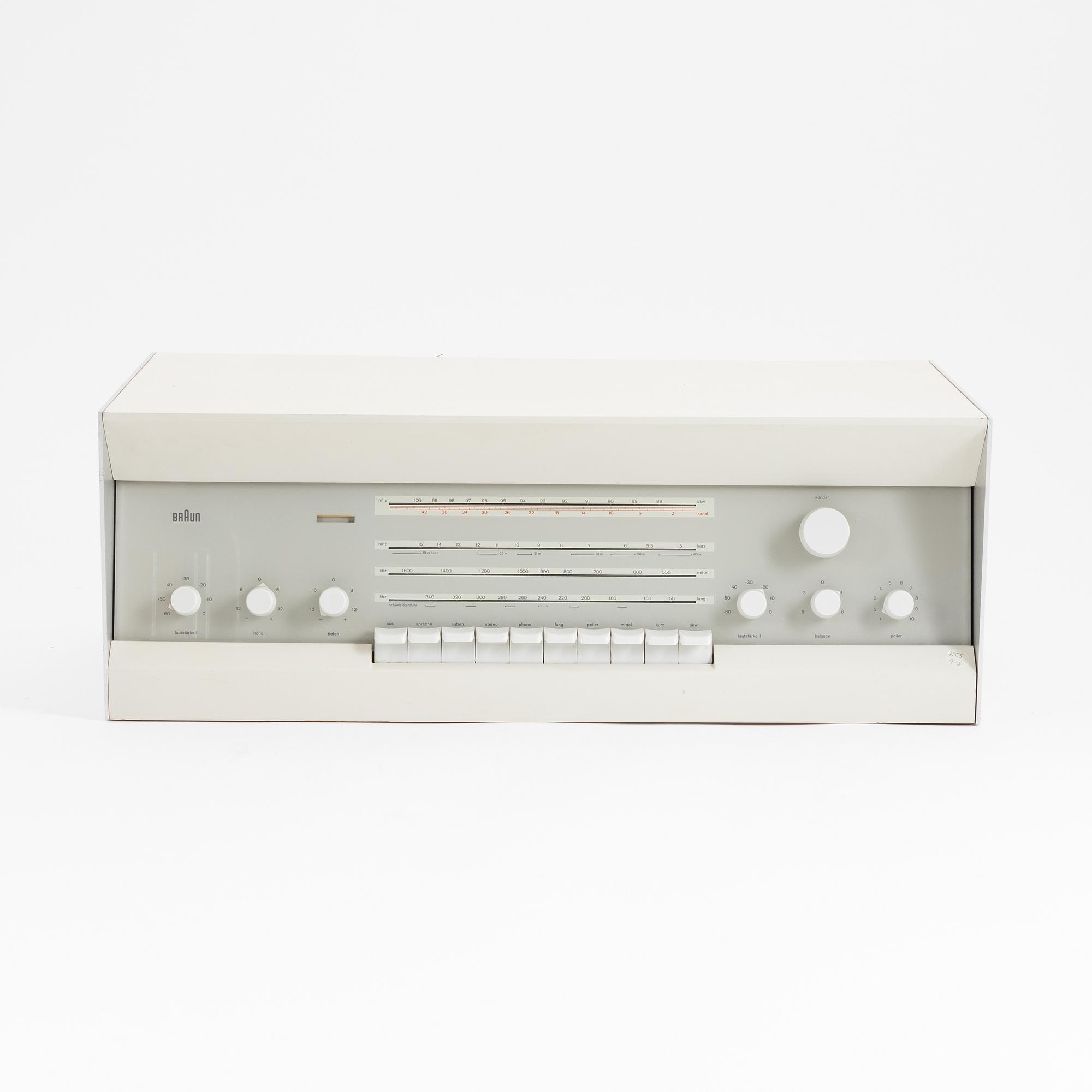 Dieter Rams, receiver/radio with amplifier, model 'RCS 9-S', Braun, designed in 1961.
