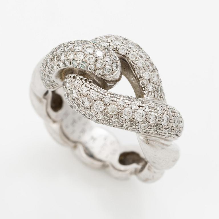 Hermès ring 18K vitguld med runda briljantslipade diamanter.