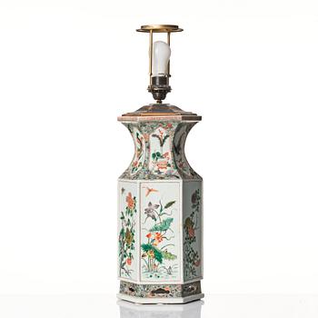 A famille verte vase, Qing dynasty, 19th century.