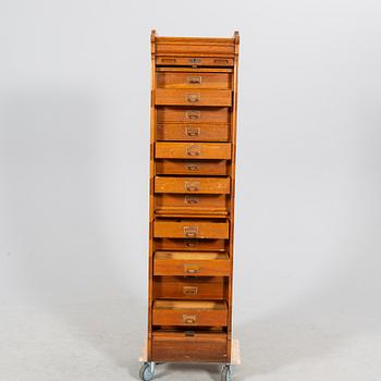 An early Swedish 1900s oak  archive cabinet.