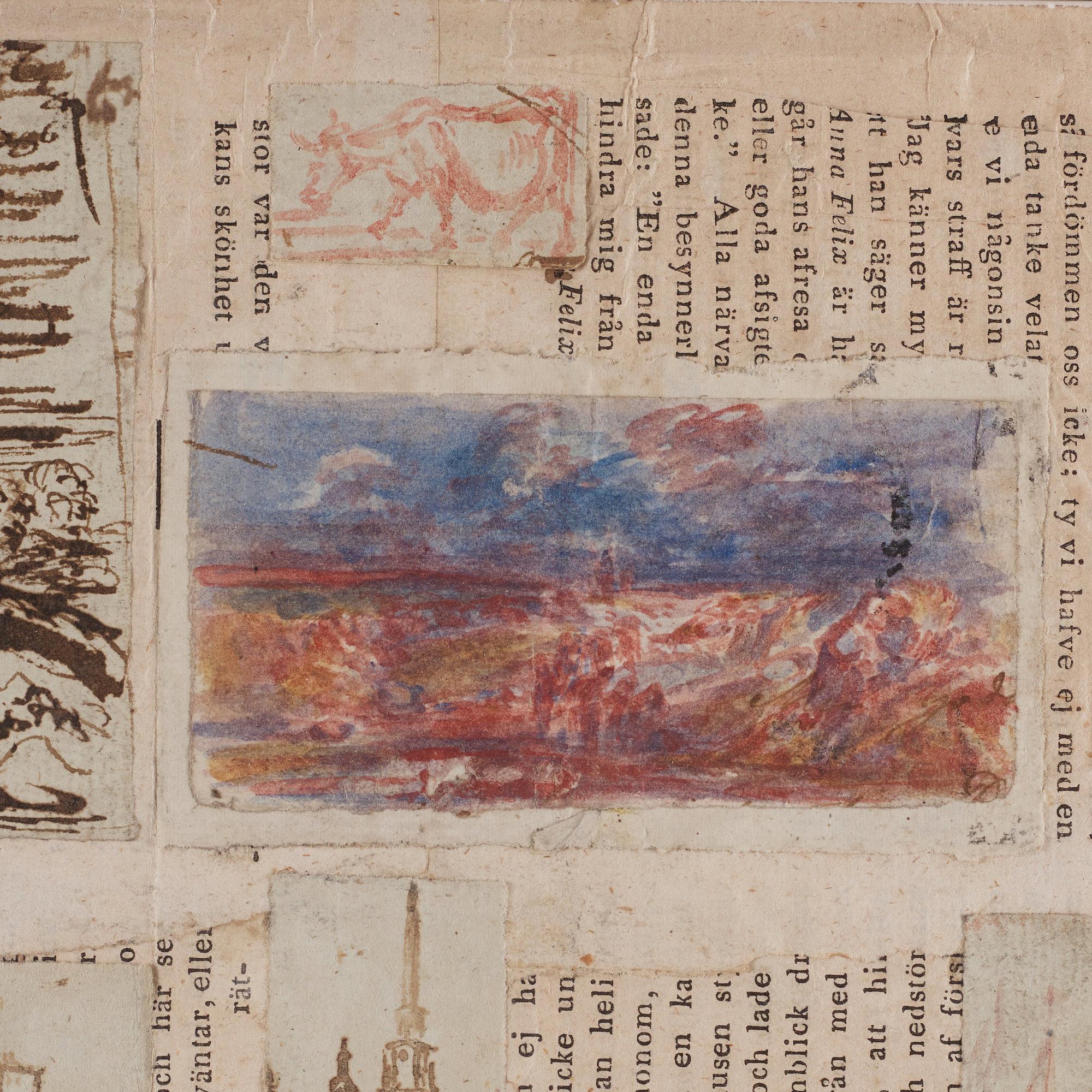 Carl Samuel Graffman, 11 drawings mounted on a printed sheet.