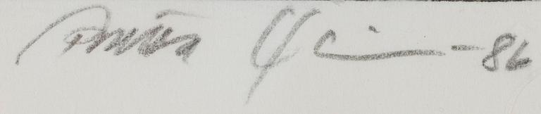 RIITTA YLINEN, etsning, signerad och daterad -86, numrerad tpl'a 28/50.