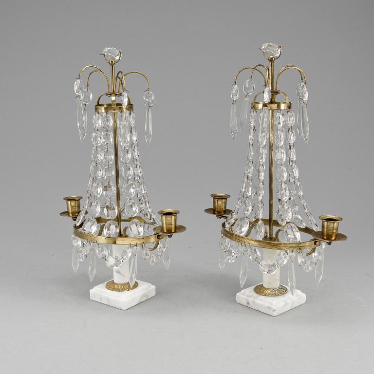 BORDSLYSTRAR, ett par, gustaviansk  stil, 1900-tal.