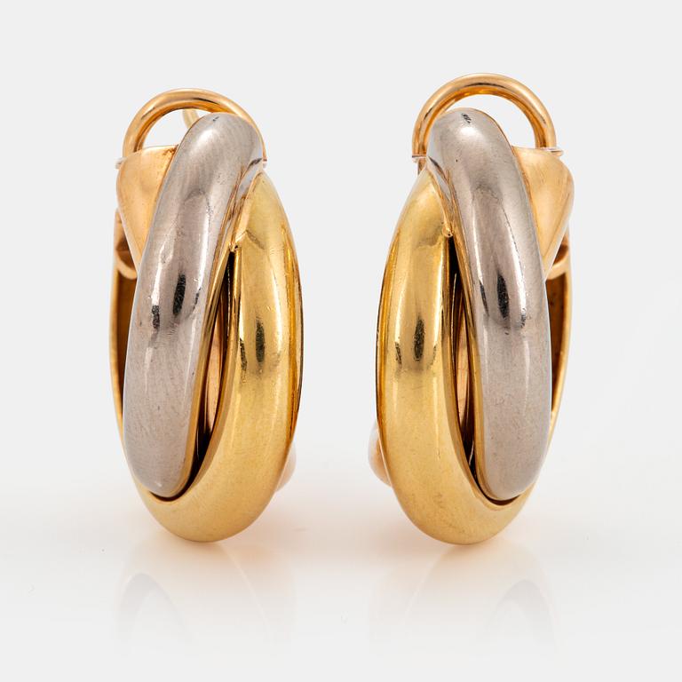 A pair of 18K gold Cartier earrings "Trinity".