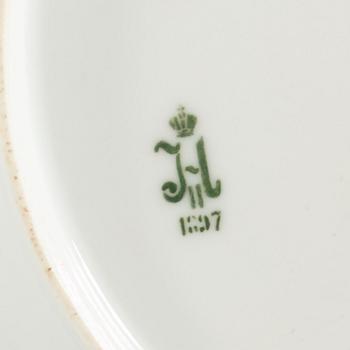 Two dishes from the Service for the Cottage Palace, Imperial Porcelain Manufactory Alexander III 1888, Nicholas II 1897.