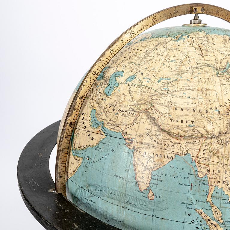 Jordglob "Erdkugel" Ernst Schotte Tyskland omkring 1900.