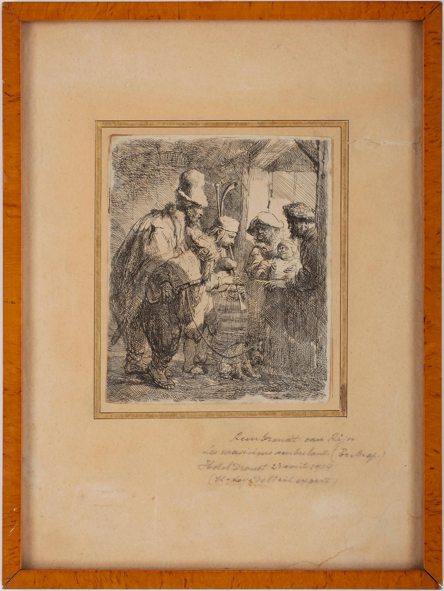 REMBRANDT HARMENSZ VAN RIJN, efter, etsning. Troligen 1800-tal.