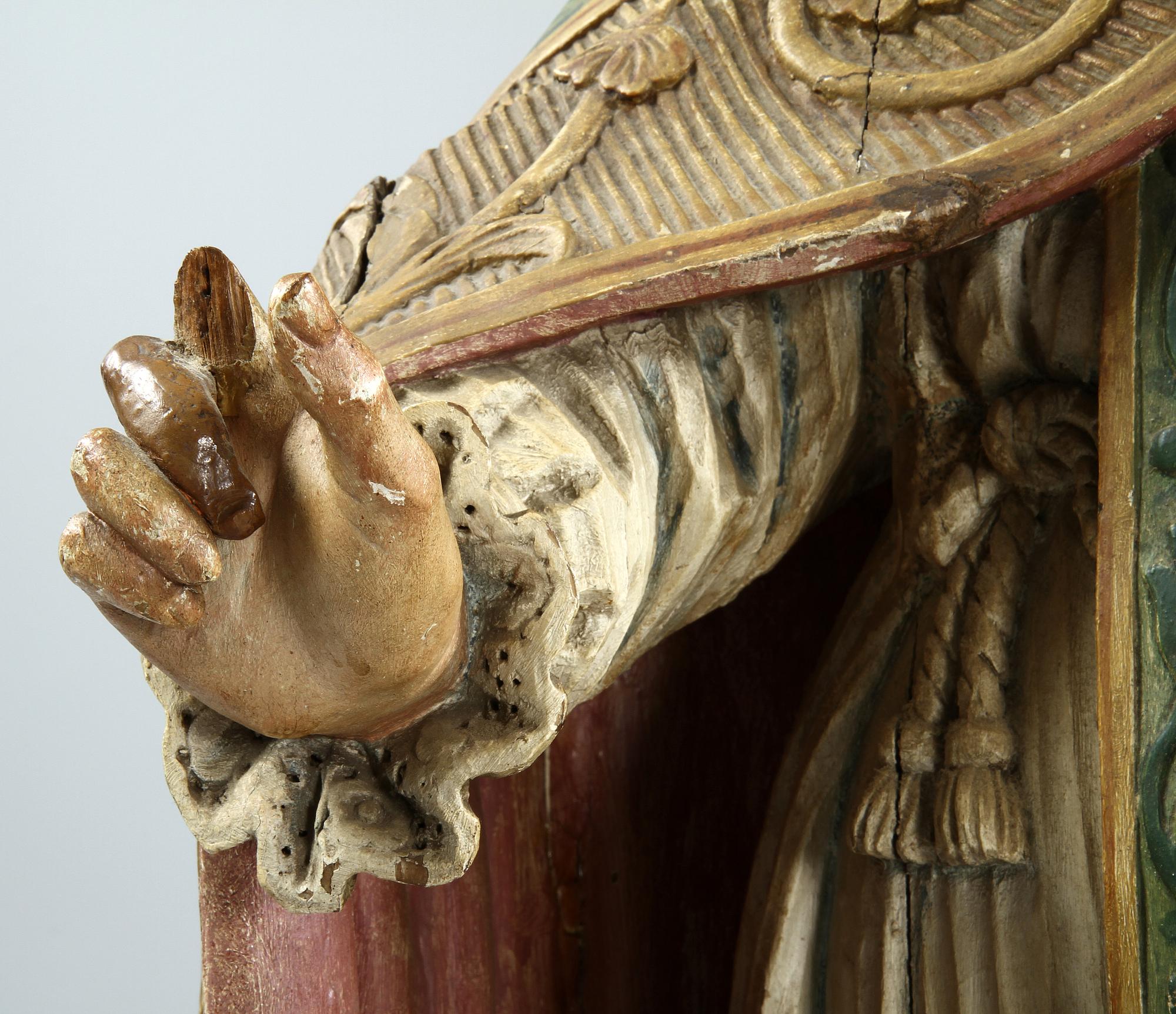 FIGUR, trä, "Petrus", 1800/1900-tal.