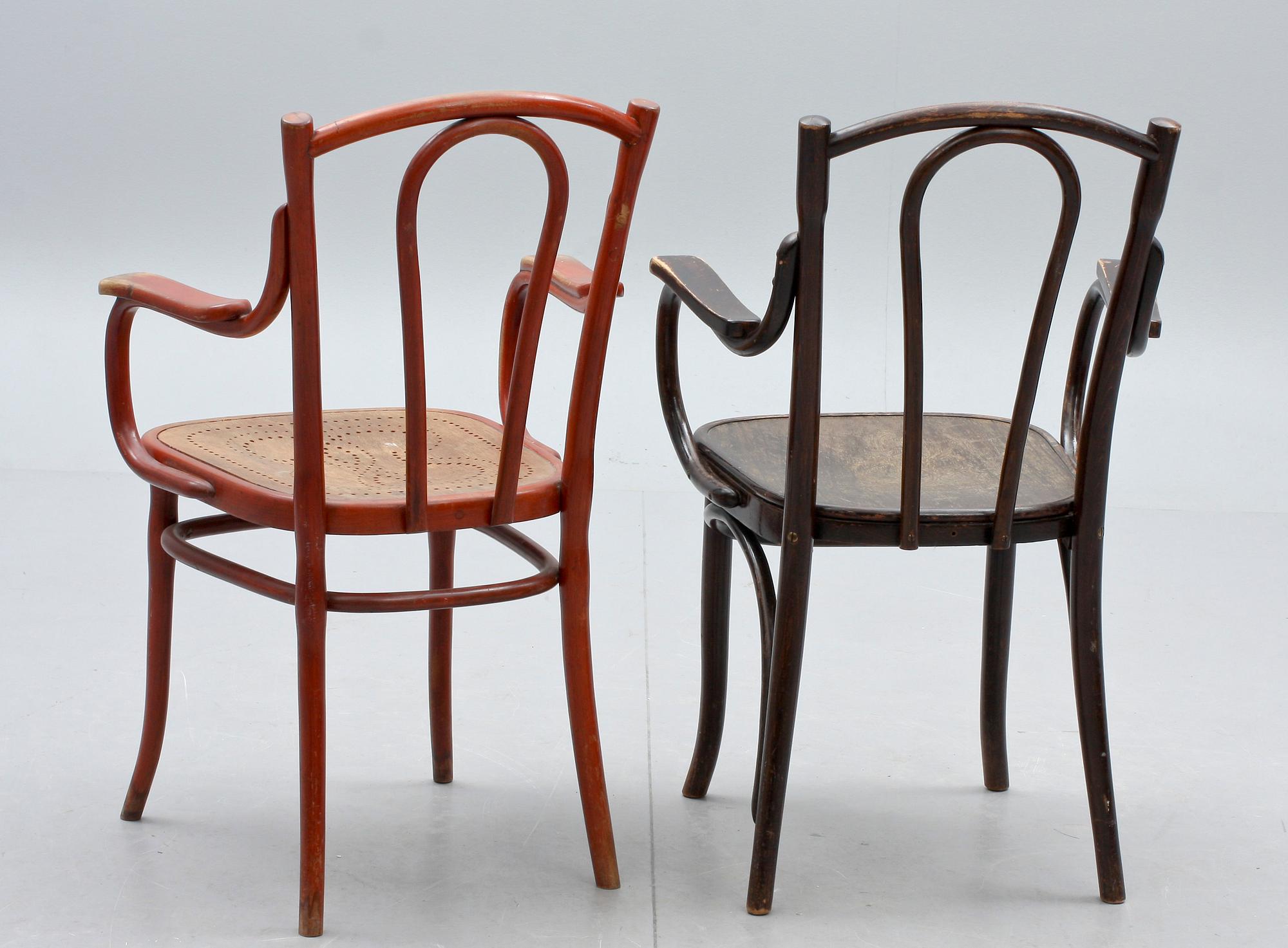 KARMSTOLAR, 2 st, Thonet, 1900-tal.
