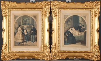 GRAFISKA BLAD, 4 st,Tyskland, 1800-tal.