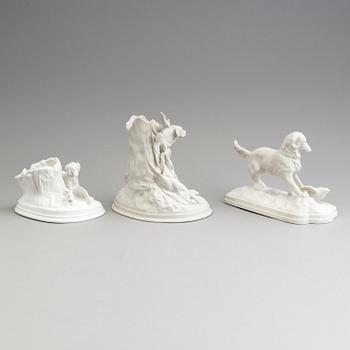 THREE PARIAN GROUPS, Gustafsberg, ca 1900.