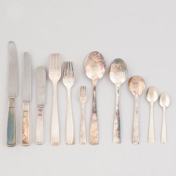 Jacob Ängman, an 85-piece silver flat wear set, "Rosenholm", GAB, Stockholm, Sweden, 1945-53.