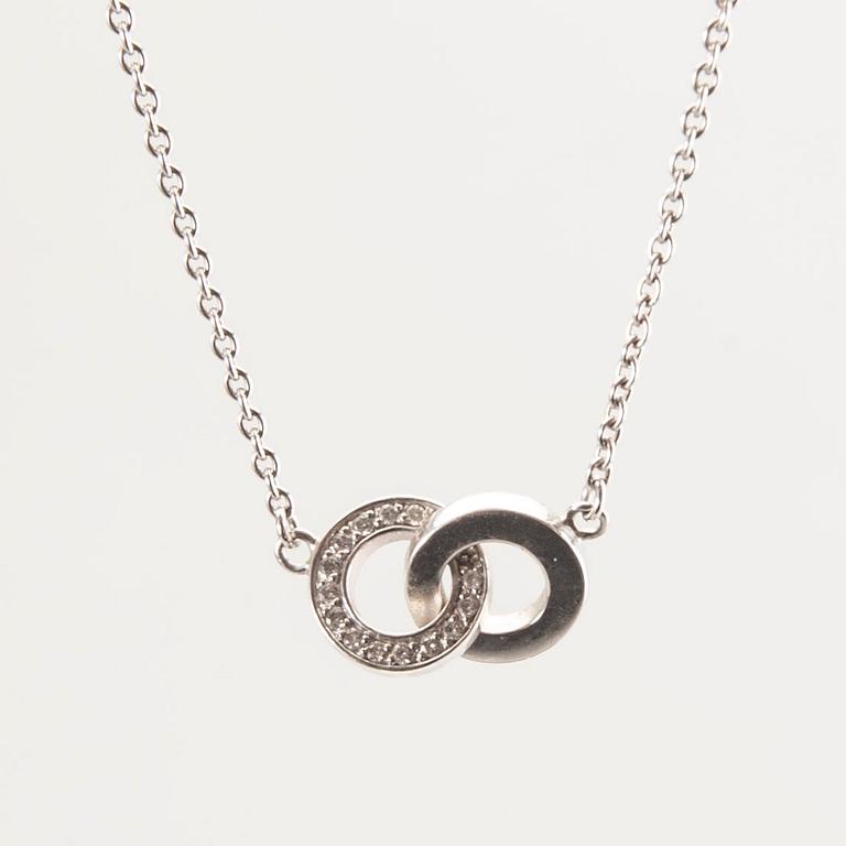 Efva Attling, halsband 18K vitguld briljanter 0,06 ct TW SI, "You & Me".
