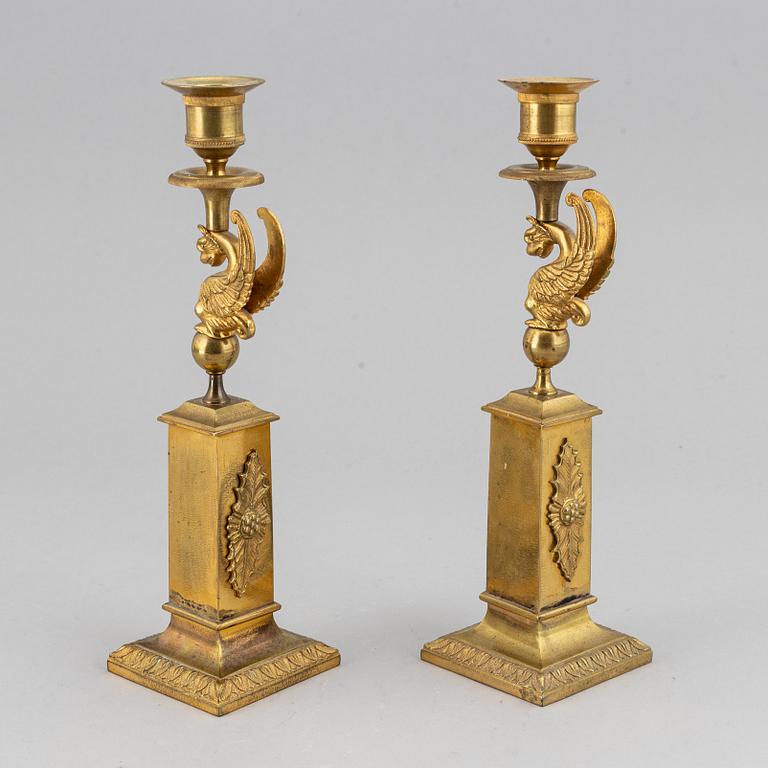 Ljusstakar, ett par empire-stil, 1900-talet början.