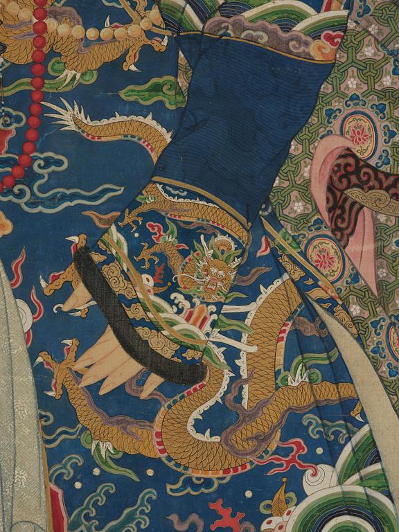 A painting of a high ranking noble woman, Qing dynasty, 19th century. Anonymous artist.