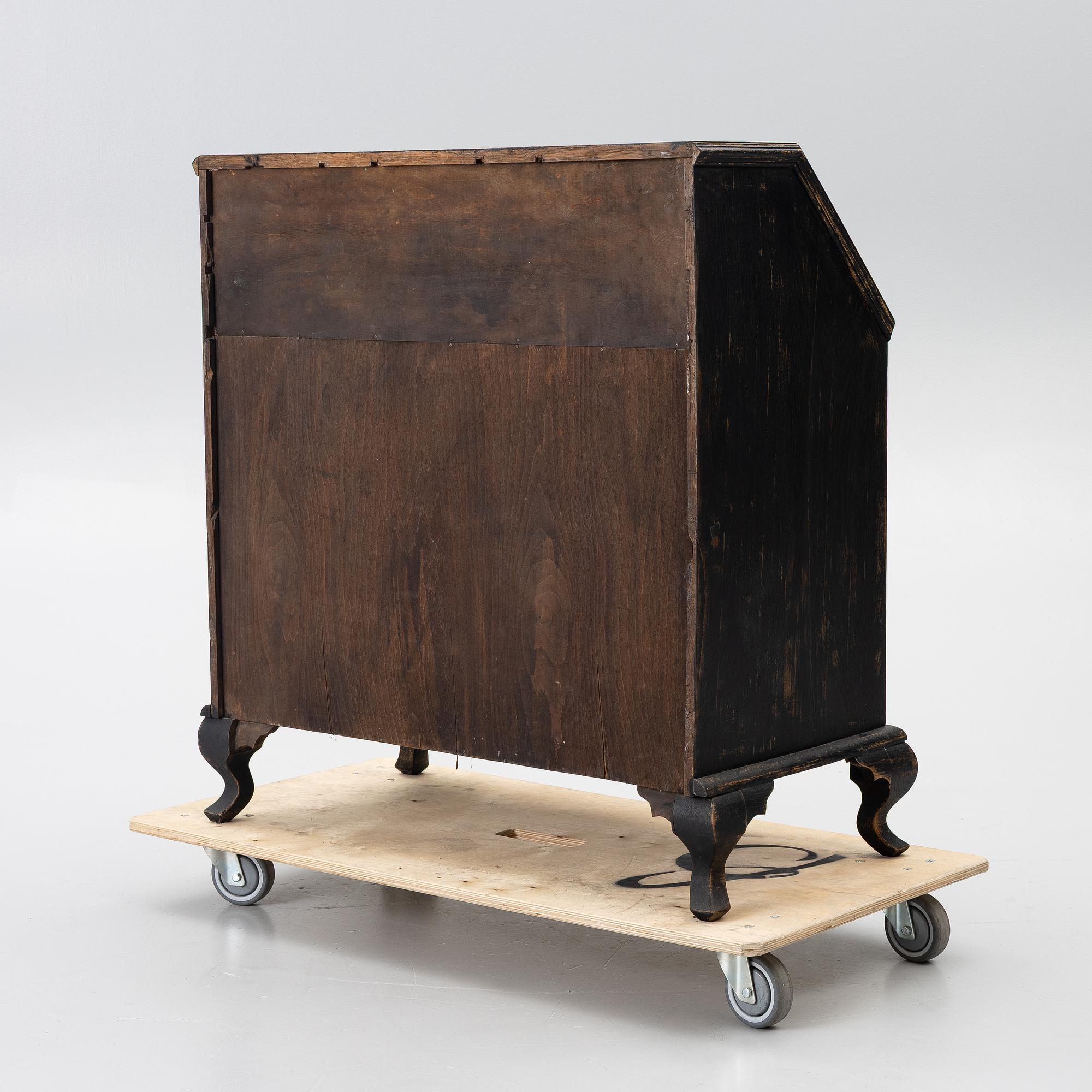 Snedklaffsekretär, barockstil, 1800-tal.