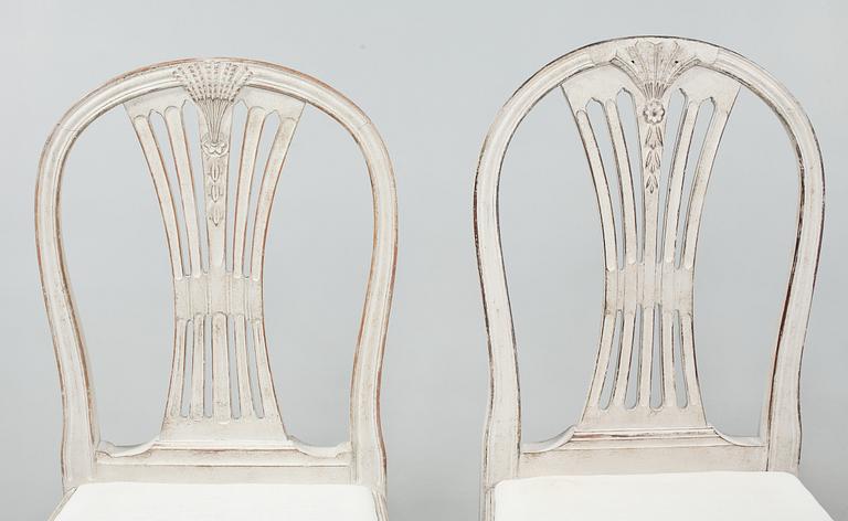 MATSALSMÖBLEMANG, 9 delar, gustaviansk stil, 1900-talets andra hälft.