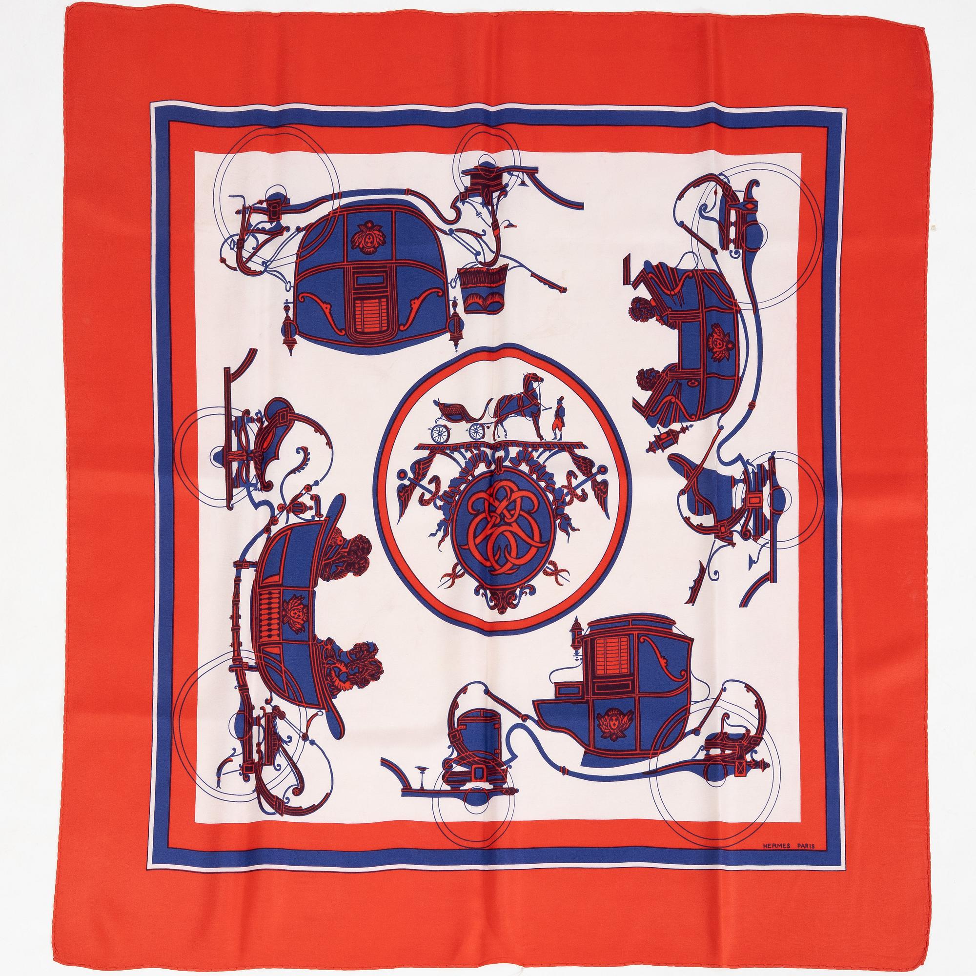 Hermès, scarves, 2 st, "Ex Libris".