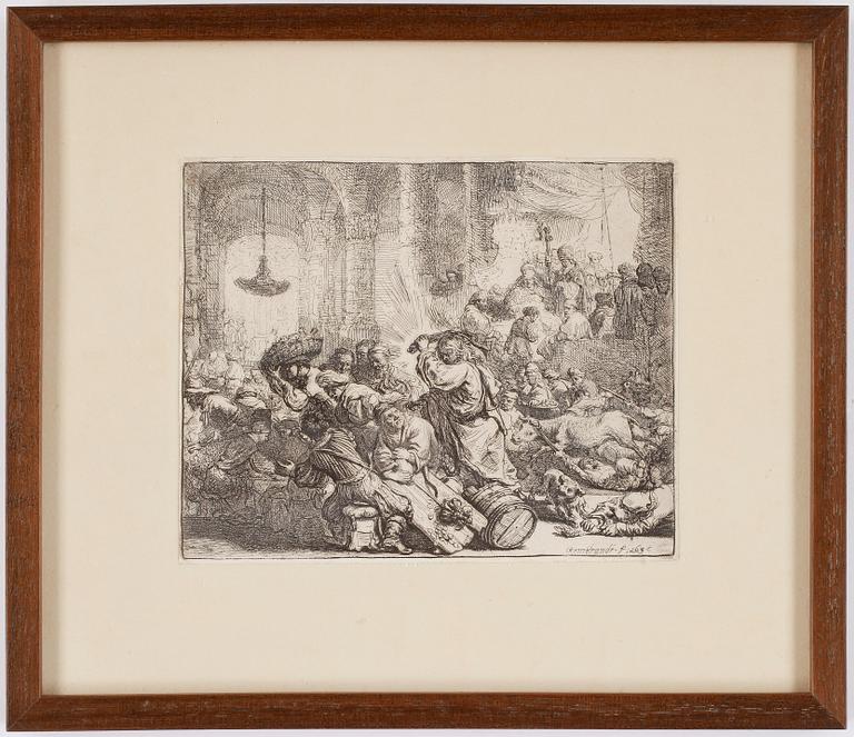 REMBRANDT HARMENSZ. VAN RIJN. Etsning 1635, senare avdrag, troligen 1800-tal.