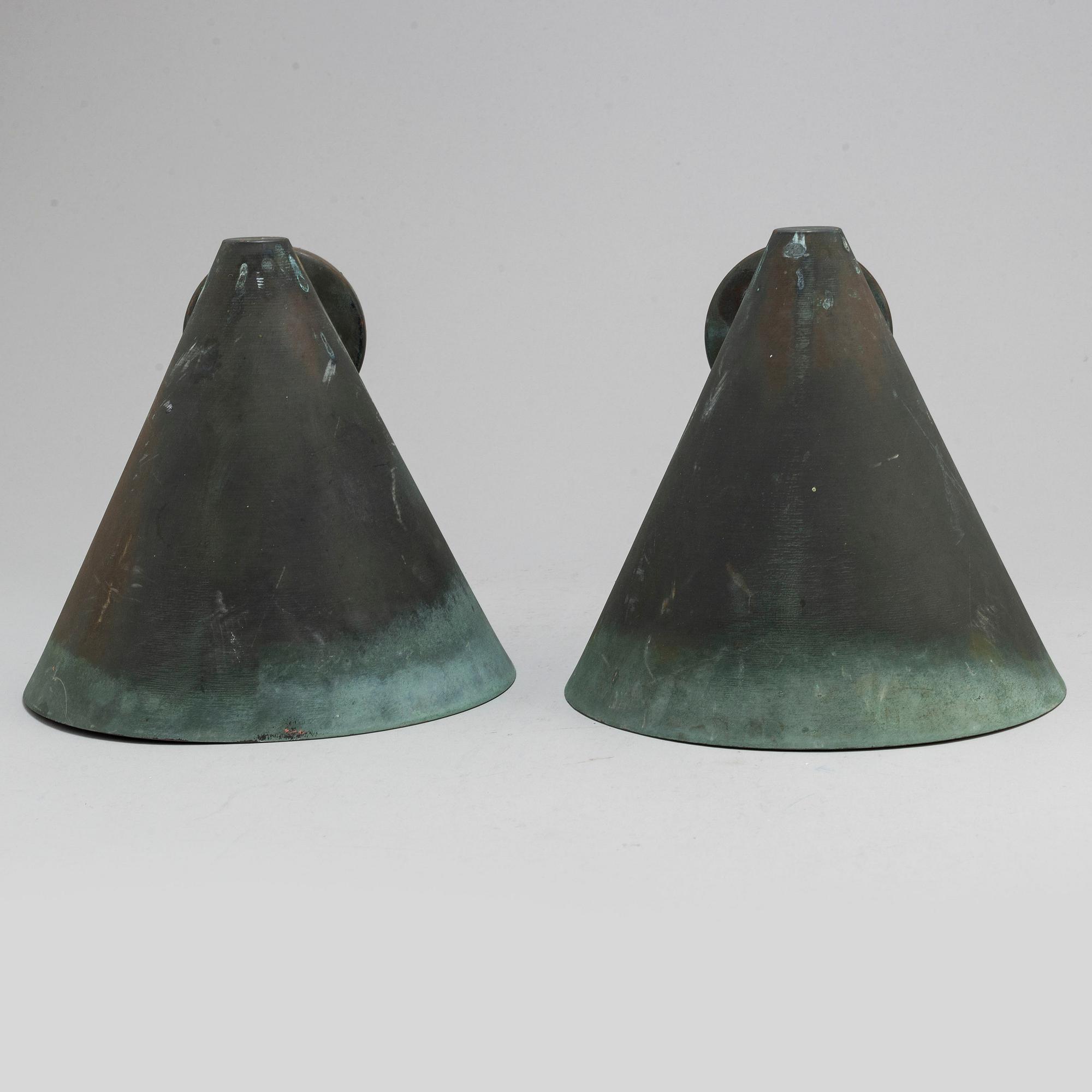 HANS-AGNE JAKOBSSON, a pair of 'Tratten' wall lights, Markaryd.
