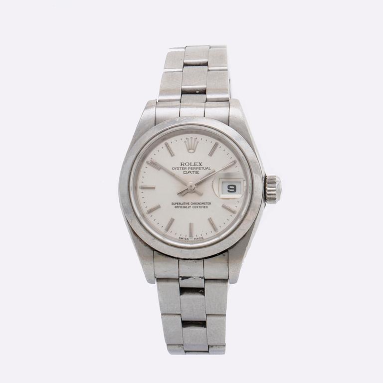 ROLEX Oyster Perpetual Date ladies wristwatch, c:a 26 mm.