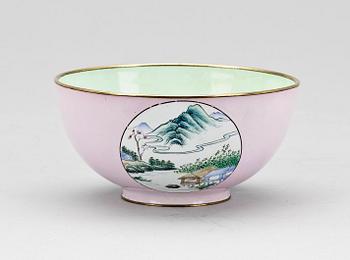 SKÅL, emalj, Kina, 1800/1900-tal.