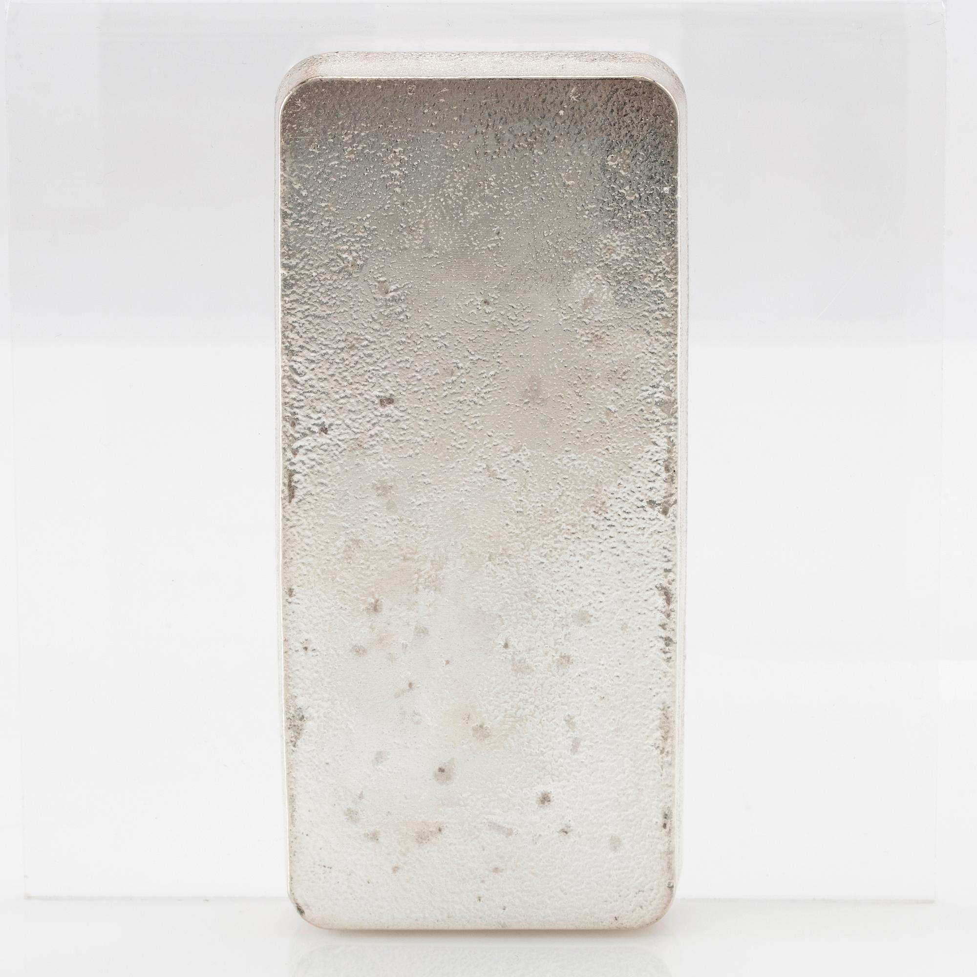 Silver bar 1kg 999 Valcambi Suisse.