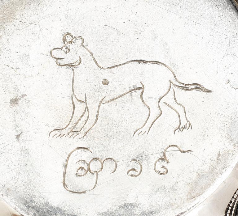 SKÅLAR, silver, ett par, Indien, 1900-tal, totalvikt ca 504 gram.