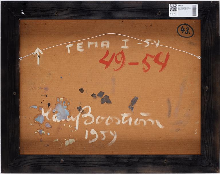 HARRY BOOSTRÖM, oil on panel, signed Harry Booström, dated -54 on verso.