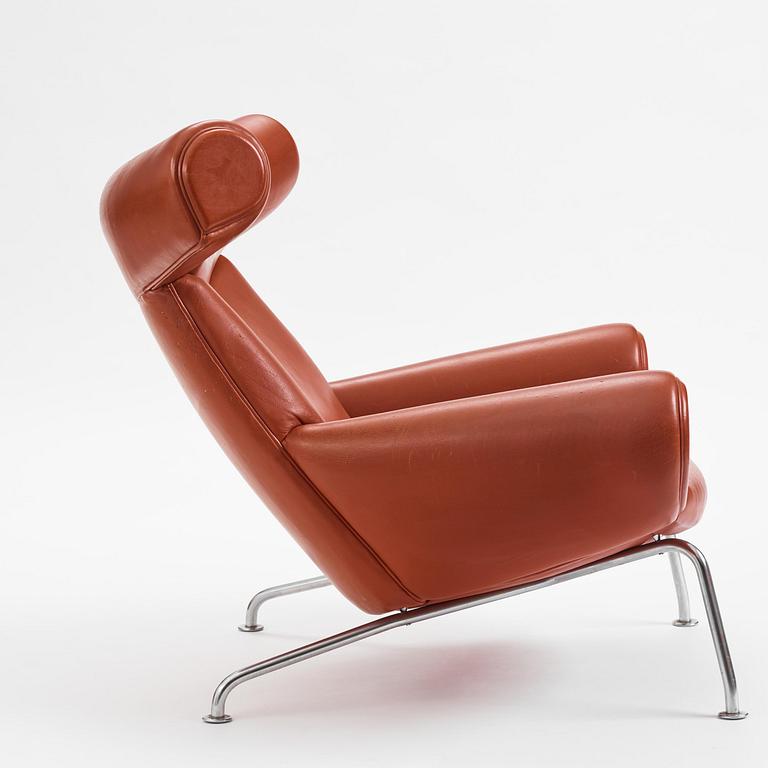 Hans J. Wegner, a brown leather  'Ox Chair', probably executed by AP-stolen, Denmark, 1960's-70's Provenance Sven Lundh.