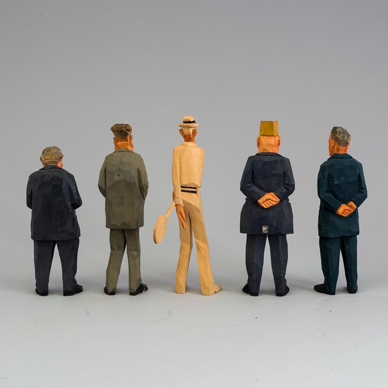 SVEN GUNNARSSON, set of ten wood sculptures, signed, mid 20th century.