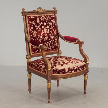 KARMSTOL,  Louis XVI-stil, 1800/1900-tal.