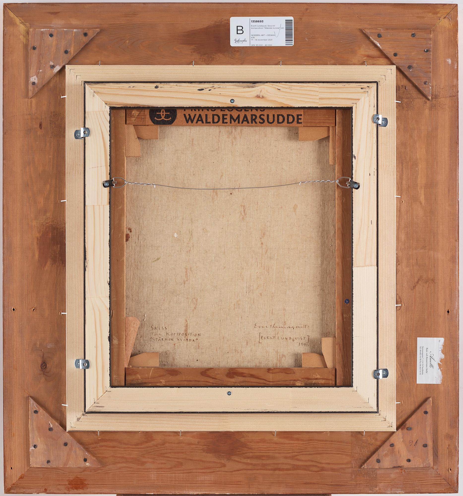 Evert Lundquist, Sketch to composition "Standing woman".