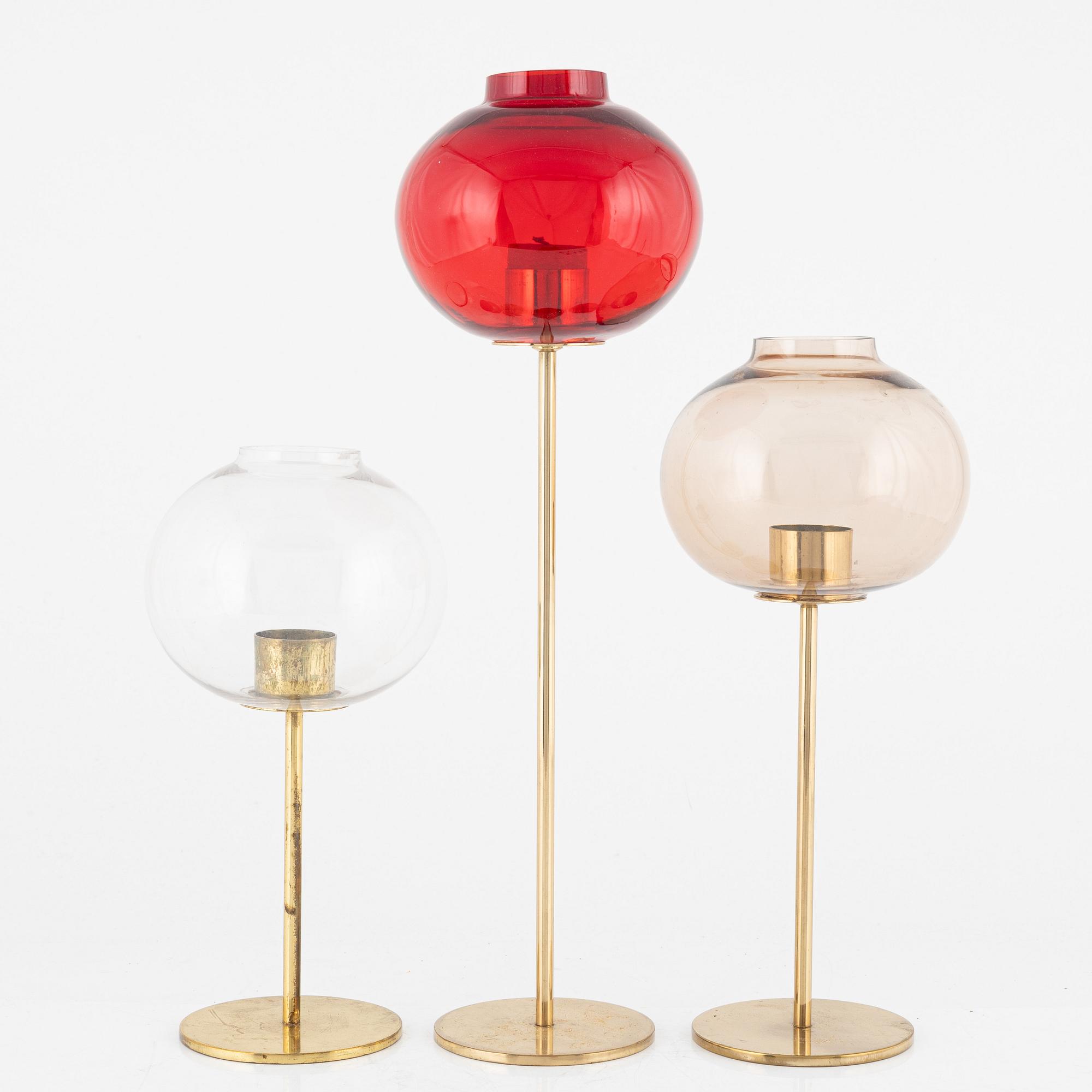 Hans-Agne Jakobsson, three candle holders, Markaryd.