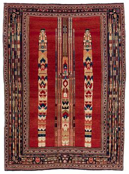 468. An antique part silk Kashan rug, Central Persia, part silk, c. 180 x 130 cm.